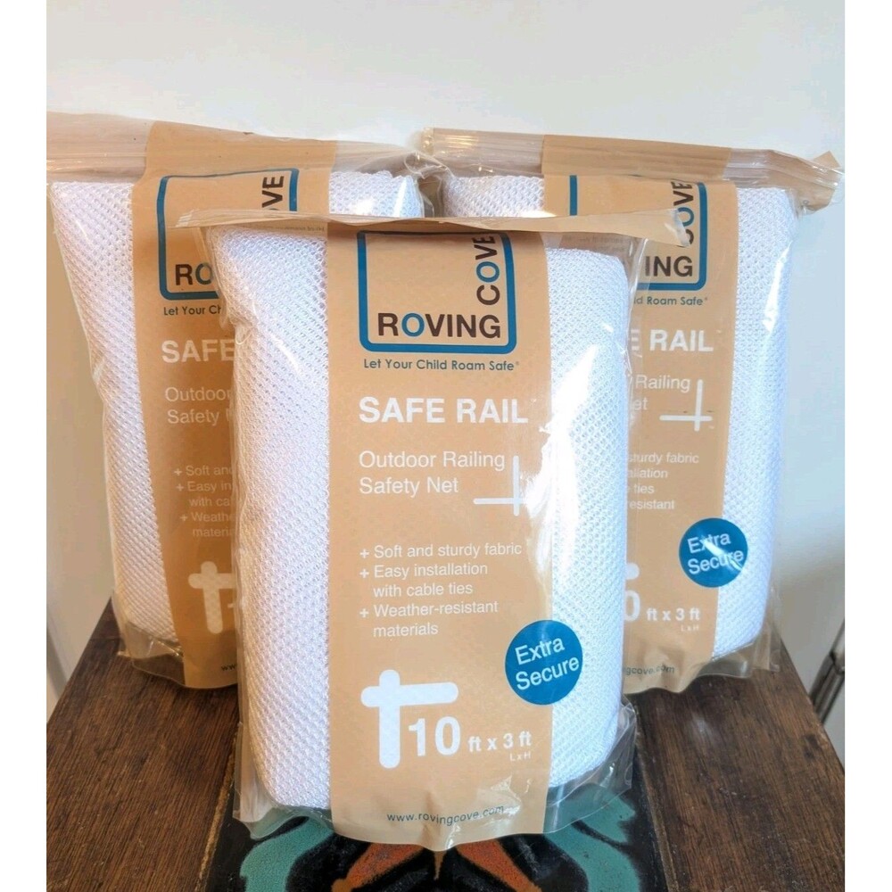 Outdoor Railing Safety Net 10' x 3' White Dog Baby Proofing Stairs Bannister NEW